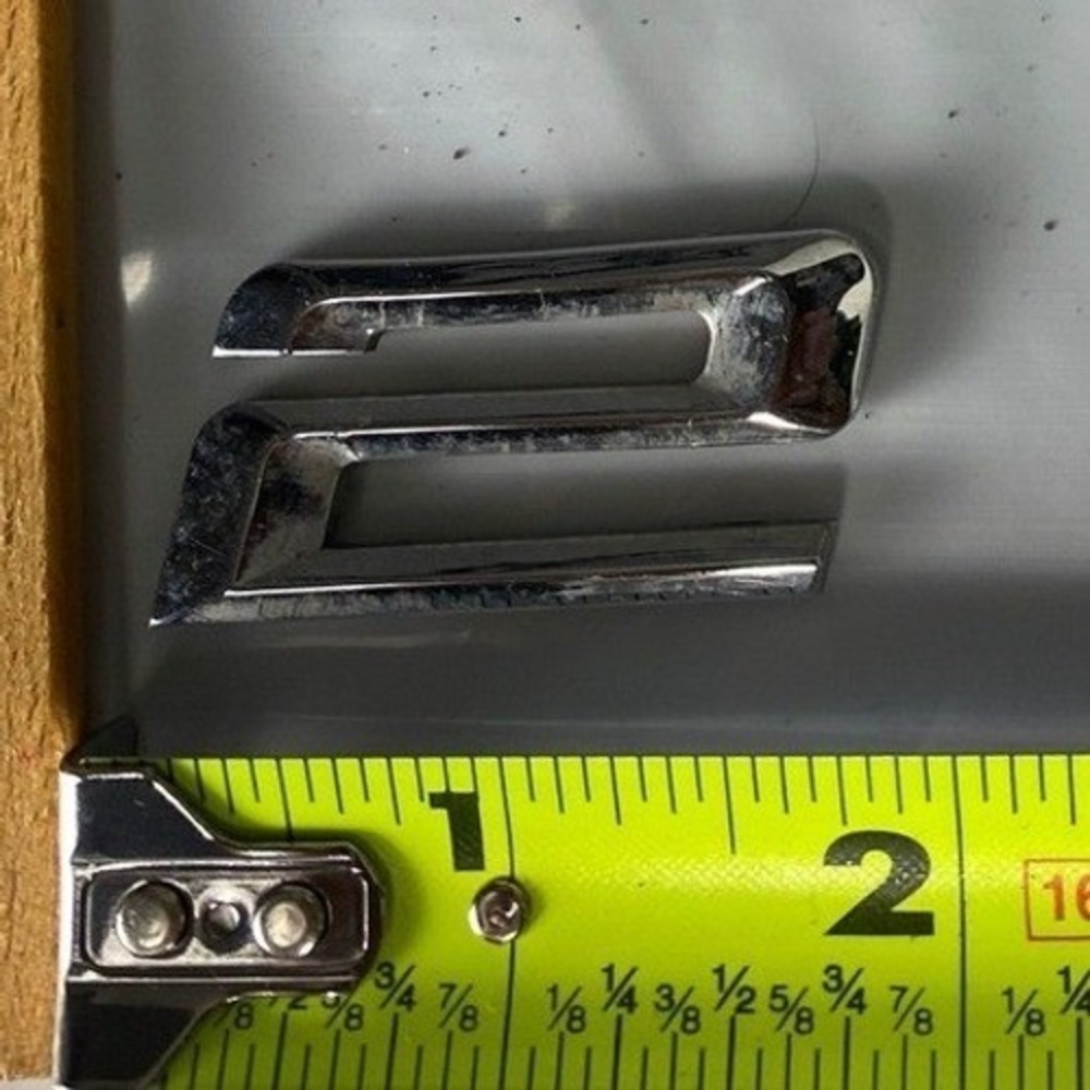 Chrome Number 2 Car Emblem Badge Trunk Fender OEM Style‎ Used Adhesive